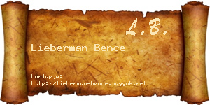 Lieberman Bence névjegykártya